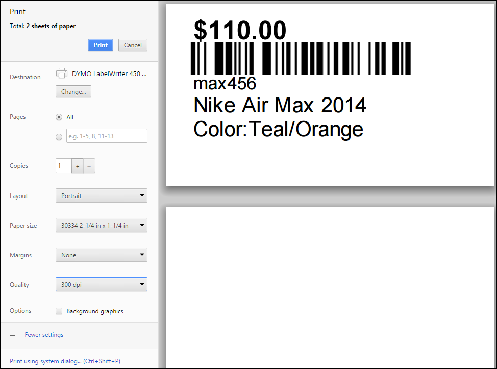 chrome print label dymo initial.png