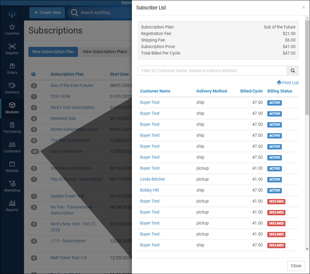 Product Subscriptions