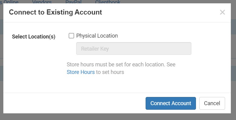 Local Inventory Integration Existing Account Window